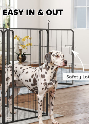 39 Inch Exercise Pen, Heavy Duty Dog Playpen, 8 Panel Metal Pet Fence for Medium and Large Dogs, Black
