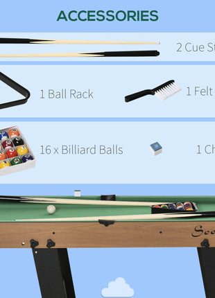 38'' Mini Pool Table Set Tabletop Billiards Game, Fun for Whole Family Game Room Man Cave, with Easy Folding for Storage, with Balls, Cues, Chalk, Brush