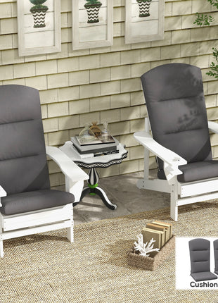 Outdoor Chair Cushions for Adirondack Chair, Replacement Cushions with Ties, Seat & Back Cushion, Gray