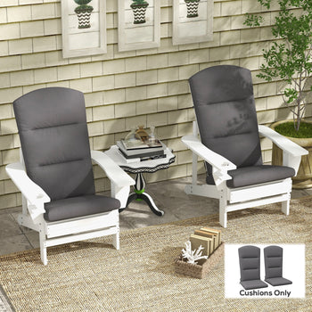 Outdoor Chair Cushions for Adirondack Chair, Replacement Cushions with Ties, Seat & Back Cushion, Gray