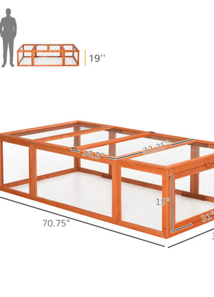 Large Wooden Rabbit Hutch Small Animal Habitat Enclosure Outdoor Run and Lockable Doors - Natural