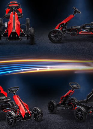 12V Electric Go Kart for Kids w/ Adjustable Speed, Red