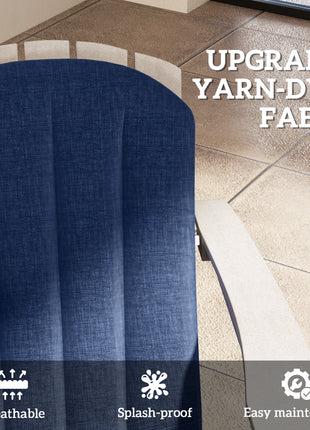 Set of 4 Outdoor Chair Cushions, High Back Adirondack Chair Cushion with Ties, High-Density Foam, Navy Blue