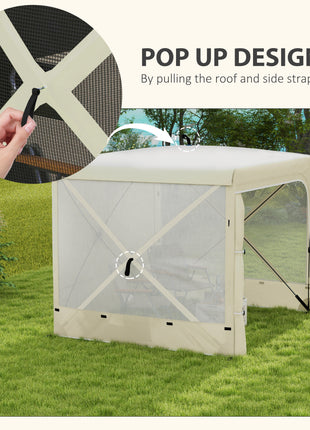 7' x 8' Pop Up Canopy Tent, Camping Tent Sun Shade Shelter with Curtains, Nettings and Carrying Bag, UV-Resistant