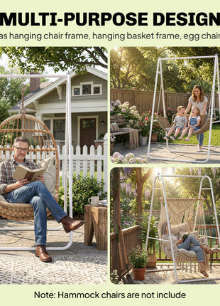 Hammock Chair Stand Only Heavy Duty Solid Steel A-Frame for Hanging Hammock, Egg Chair, Max Load 330 LBS, White
