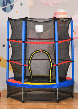 Φ5FT Kids Trampoline with Enclosure Net for Age 3 to 6 Years, Mixed Color