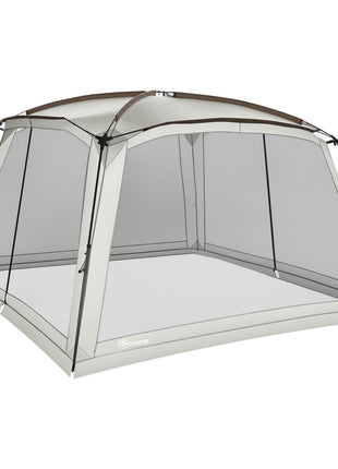 12' x 12' Screen House, UV50+ Screen Tent with 2 Doors & Carry Bag for Outdoor Camping Activities, Easy Setup, White