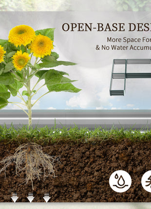 Steel Raised Garden Bed, Set of 5 Large Box Planters for Outdoor Plants Vegetables Flowers Herbs, 8x8x1ft, Green
