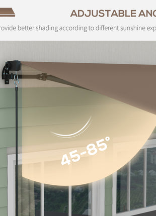 13' x 10' Retractable Awning, 280gsm UV Resistant Sunshade Shelter for Deck, Balcony, Yard, Coffee