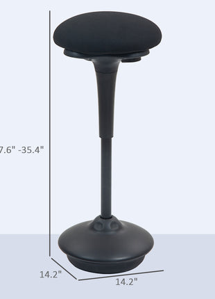 Backless Wobble Chair, Adjustable Active Ergonomic Stool Chair, with Rocking Motion, Padded, Black