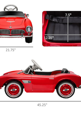 Licensed BMW 12V Kid Electric Ride On Car with Easy Transport, Red