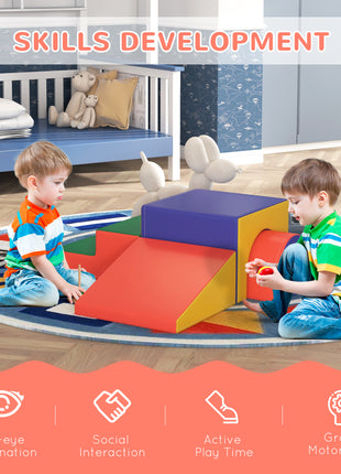 4 Piece Foam Play Set, Soft & Safe Kids Toddlers Children Climbing Set for Crawling or Sliding, Assorted