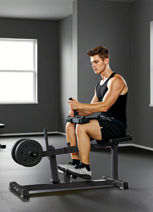 Adjustable Steel Seated Calf Raise Exercise Strength Training Gym Equipment, Black