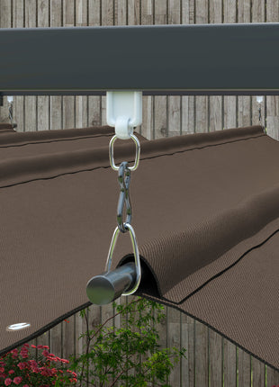 10' x 13' Metal Retractable Pergola Canopy, Outdoor Pergola for Garden, Patio, Backyard, Deck, Brown