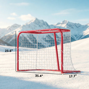 35" x 18" Street Hockey Goal, Easy Setup Hockey Net with Metal Frame, Lightweight & Portable