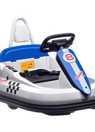 Bumper Car for Kids, 360° Rotation 6V Electric Ride On Bumper, White