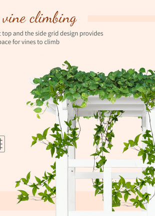 85" Wooden Garden Arbor for Wedding and Ceremony, Outdoor Garden Arch Trellis for Climbing Vines - White