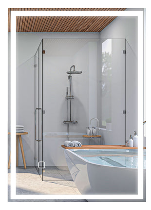 32" x 24" Bathroom Mirror with LED Lights, Dimmable Makeup Mirror, Vanity Mirror with 3 Colors, Smart Touch