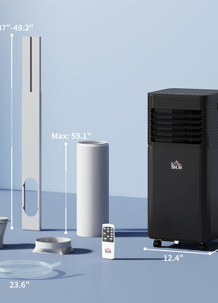 10000 BTU Portable Air Conditioner with Dehumidifier, Cooling Fan, Sleep, Remote, 24H Timer, Auto Off, Black