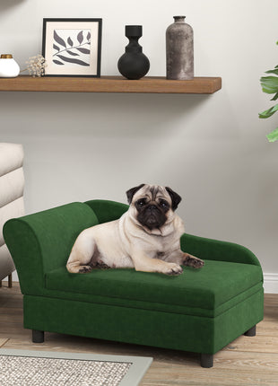 Pet Sofa Bed Couch with Storage, Pet Sofa for Cats and Small Dogs, Green