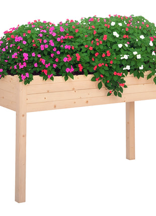 Raised Garden Bed with Legs, 48" x 22" x 30", Elevated Wooden Planter Box, Self-Draining with Bed Liner for Vegetables, Herbs, and Flowers Backyard, Patio, Balcony Use, Natural