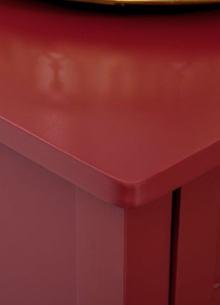 Sideboard Buffet Cabinet with Storage, Modern Coffee Bar Cabinet with 4 Drawers and Slatted Bottom Shelf, Console Table for Kitchen, Living Room, Dining Room, Hallway, Red