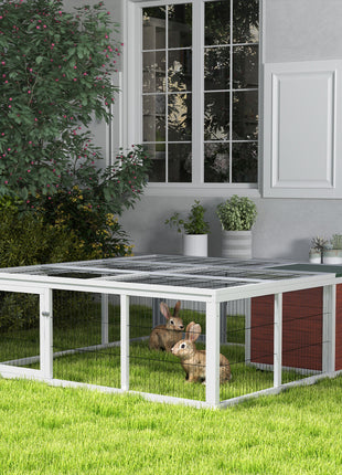 64" Wooden Outdoor Rabbit Hutch Playpen Tortoise House Habitat with Run and Enclosed Cover