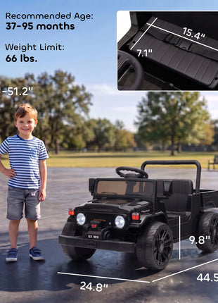 Licensed Toyota Pickup Ride on Truck, 24V Kids Electric Car with Dual Motors, Up to 3.7MPH for Kids 3-8 Years Black