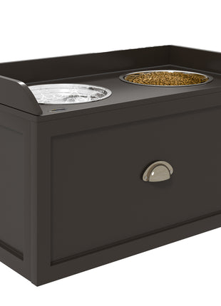 Pet Feeding Station Pet Dish Bowl Set with Storage, 2 Elevated Dog Bowls for Large Sized Dogs, Coffee