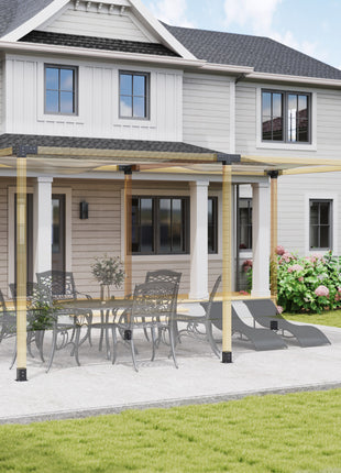 12PCS Pergola Kit, Pergola Brackets with 3-Way & 4-Way Corner Brackets for 4"x4" (Actual 3.6"x3.6") Lumber