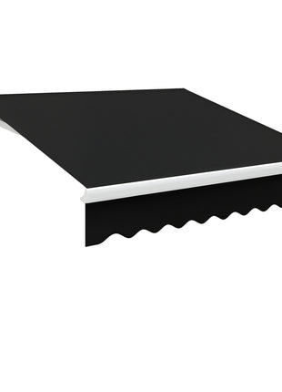 8' x 6.6' Patio Retractable Awning, Manual Exterior Sun Shade Deck Window Cover, Black