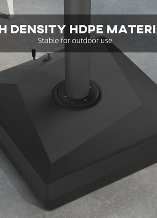 330 lbs. Fillable Umbrella Base for 84D-110V02 Model Umbrella, Cantilever Umbrella Stand, Wheels, Adjustable Feet, Black
