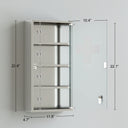 12" x 24" Lockable Medicine Cabinet, 4 Tier Stainless Steel Medical Wall Box with 2 Keys and Shelves for Bathroom