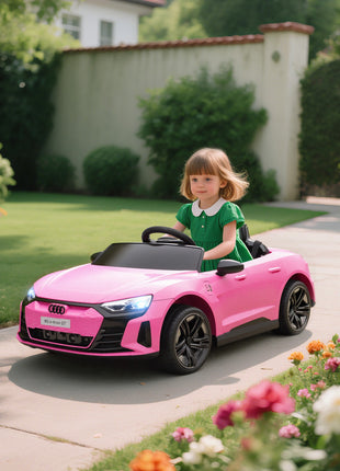 Licensed Audi RS e-tron GT 12V Ride On Car Truck for Kids, Electric Car Ride On Vehicle w/Parent Remote Control, Music, Lights, for Toddlers, Pink