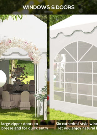 22.3' x 16.4' Large Party Tent Canopy Shelter with Carrying Bags and 2 Doors for Parties, Wedding, Events, BBQ Grill