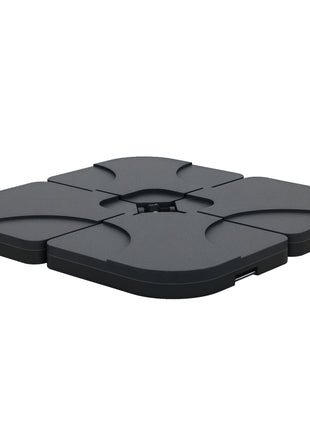 4 Pcs Cantilever Patio Umbrella Base Stand, Outdoor Offset Umbrella Weight Plates, 158 lb Sand or 60 Liter  Water, Black