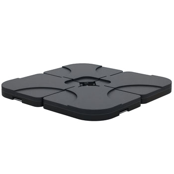 4 Pcs Cantilever Patio Umbrella Base Stand, Outdoor Offset Umbrella Weight Plates, 158 lb Sand or 60 Liter  Water, Black
