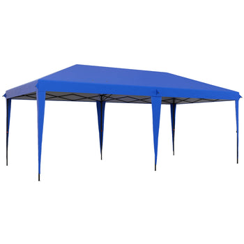 10' x 19.2' Outdoor Gazebo Pop Up Canopy Party Tent with Carrying Bag, Blue