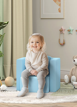 2-in-1 Convertible Table and Chair Set for Boys Girls for Boys Girls, Light Blue