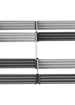 Steel Raised Garden Bed, Set of 5 Large Box Planters for Outdoor Plants Vegetables Flowers Herbs, 8x8x1ft, Gray