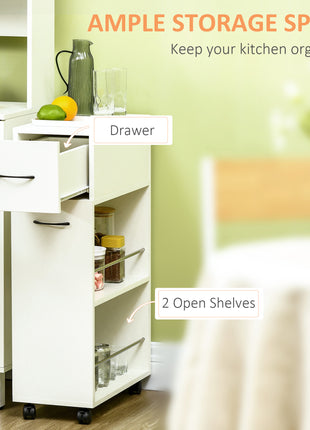 3- tier Slim Storage Cart, Rolling Narrow Kitchen Cart on Wheels for Small Place, Slide Out Side Utility Cart for Bathroom, Laundry