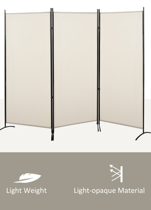 6' 3 Panel Room Divider, Indoor Privacy Screen for Home, Beige