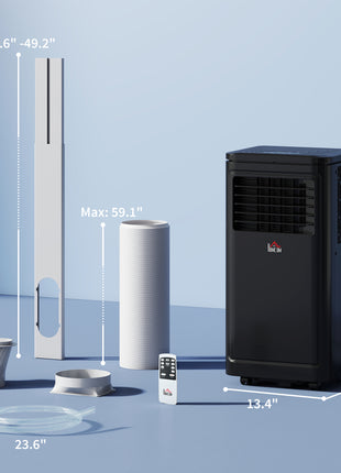 8,000 BTU Portable Air Conditioner Fan w/ Remote for Rooms Up to 344 Sq. Ft., Evaporative Cooler AC Unit Black