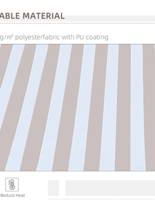 10' x 8' Retractable Sun Shade Patio/Window Awning - Polyester Fabric - Beige