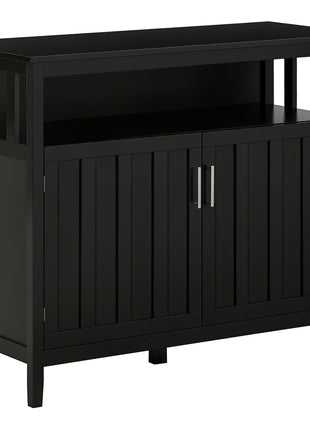 Sideboard Buffet Cabinet, Coffee Bar Cabinet with 2 Doors and Adjustable Shelves, Console Table for Kitchen Entryway Living Room, Black