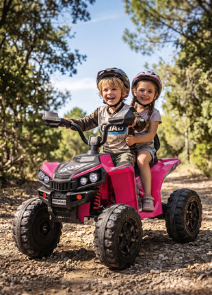 24V 2 Seater Ride On Toys, Kids ATV 4 Wheeler with Dual Motors, High & Low Speed for Boys Girls Aged 3-8 Years, Pink