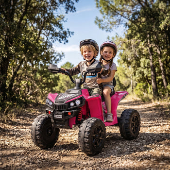 24V 2 Seater Ride On Toys, Kids ATV 4 Wheeler with Dual Motors, High & Low Speed for Boys Girls Aged 3-8 Years, Pink