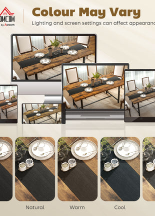Industrial Kitchen Table for 8 People, 70.9" Long Dining Table with Large Tabletop and Steel Legs for Dining Room, Brown