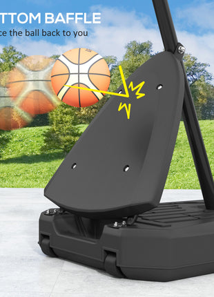 4.9-10' Basketball Stand, Freestanding Basketball System with 44" Shatterproof Backboard, Rebound System and Wheels