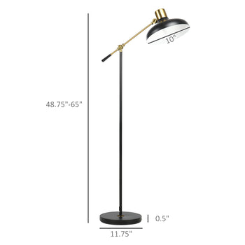 Adjustable Floor Lamps for Living Room, Standing Lamp for Bedroom with Balance Arm, Tall Black and Gold Lamp